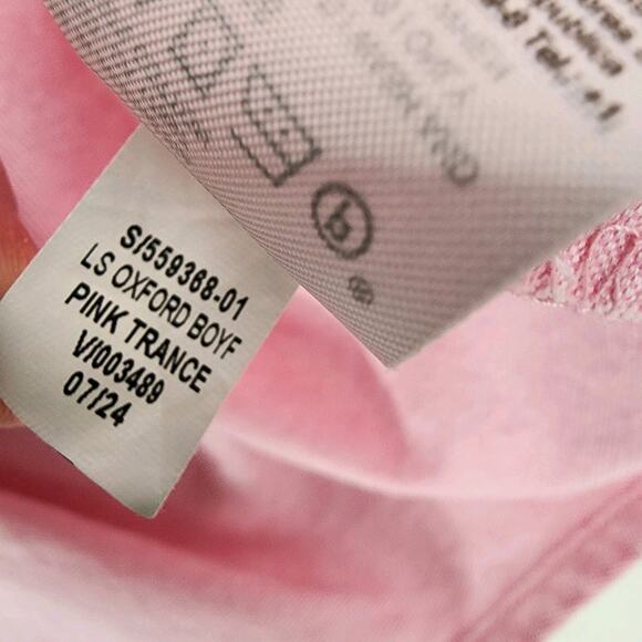 Old Navy Womens Oversized Button Boyfriend Shirt Large Pink Long Sleeve Relaxed - Picture 10 of 10